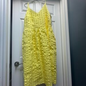 Yellow Textured Sun Dress
